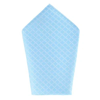 Trafalgar Rowan Geometric Pattern 12x12 Silk Pocket Square In Light Blue