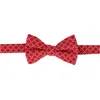 Trafalgar Rowan Geometric Pattern Silk Bow Tie In Red