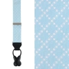 Trafalgar Rowan Geometric Pattern Silk Button End Suspenders In Light Blue