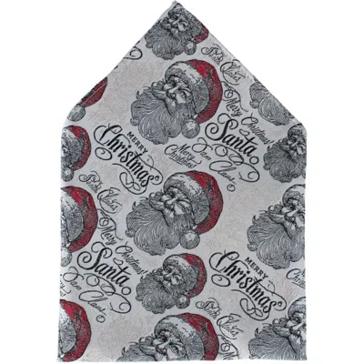Trafalgar Santa Claus Is Watching Silk 12x12 Pocket Square In Gray