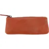 Trafalgar Sergio Leather Multimedia Elongated Zip Pouch In Tan