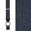 Trafalgar Silas Classic Herringbone Elastic Button End Suspenders In Black