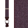 Trafalgar Silas Classic Herringbone Elastic Button End Suspenders In Burgundy