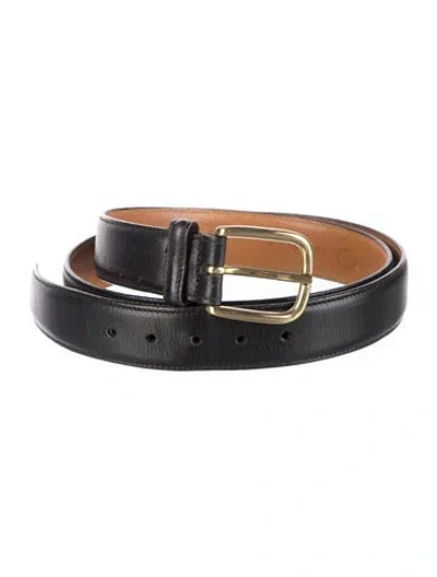 Pre-owned Trafalgar Skinny Calf Leather Waist Belt In Black
