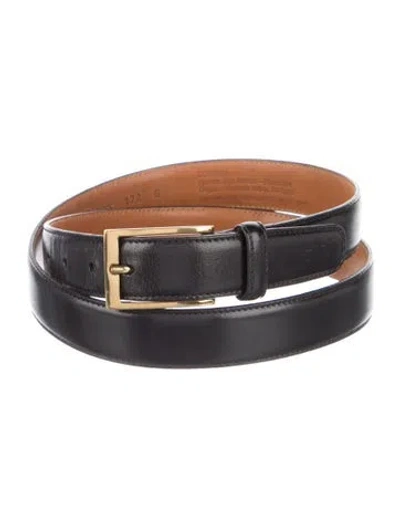 Pre-owned Trafalgar Skinny Leather Belt In Black
