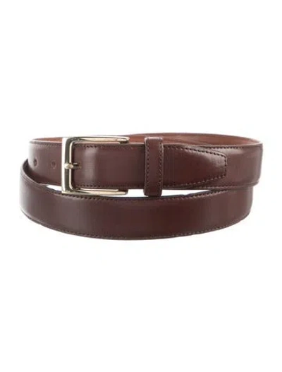 Pre-owned Trafalgar Skinny Leather Belt In Brown