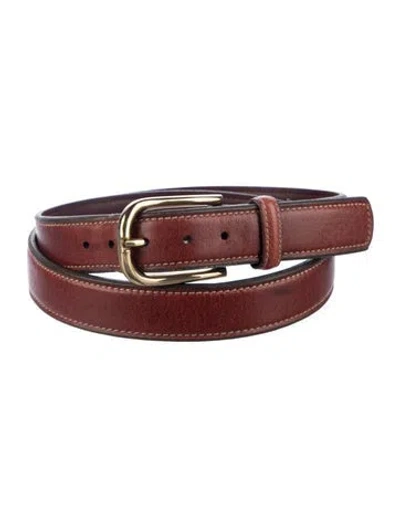 Pre-owned Trafalgar Skinny Leather Belt In Brown
