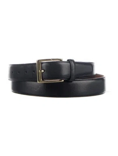 Pre-owned Trafalgar Skinny Leather Waist Belt In Black