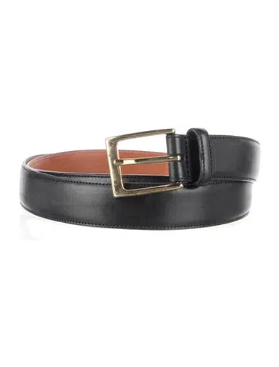 Pre-owned Trafalgar Skinny Leather Waist Belt In Black