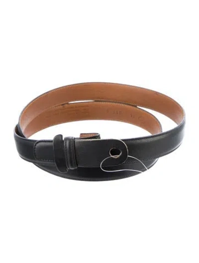 Pre-owned Trafalgar Skinny Leather Waist Belt In Black