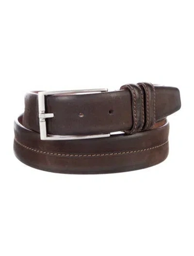 Pre-owned Trafalgar Skinny Leather Waist Belt In Brown