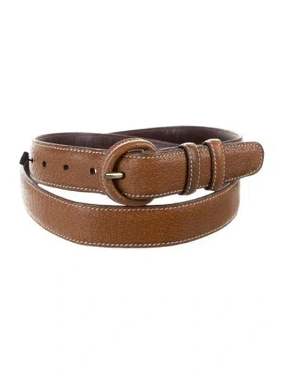 Pre-owned Trafalgar Skinny Leather Waist Belt In Brown