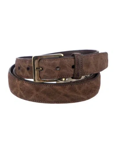 Pre-owned Trafalgar Skinny Suede Belt In Brown