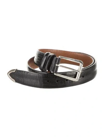 Pre-owned Trafalgar Snakeskin Belt In Black