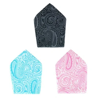 Trafalgar Sobee Collection 12-inch Silk Pocket Square Trio 3 Pack In Multi