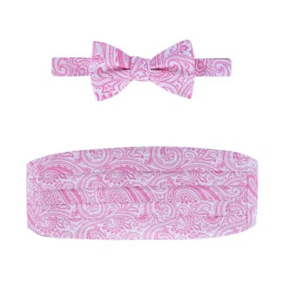Trafalgar Sobee Paisley Cummerbund And Bow Tie Set In Pink