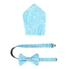 Trafalgar Sobee Paisley Silk Bow Tie & Pocket Square Set In Light Blue