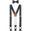 Trafalgar Sobee Paisley Silk Brace And Bow Tie Set In Black