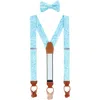 Trafalgar Sobee Paisley Silk Brace And Bow Tie Set In Light Blue