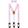 Trafalgar Sobee Paisley Silk Brace And Bow Tie Set In Pink