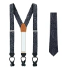 Trafalgar Sobee Paisley Silk Brace And Necktie In Black