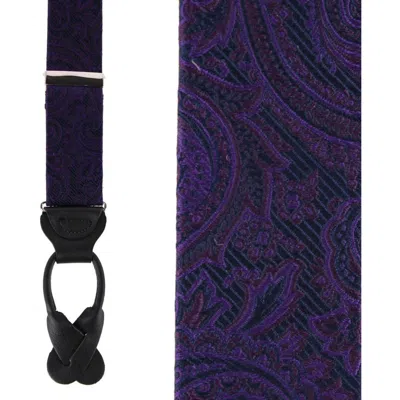 Trafalgar Sobee Silk Button End Suspenders In Purple