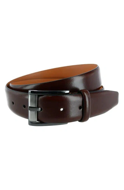 Trafalgar Solid Leather Belt In Mahogany