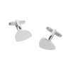 Trafalgar Stefano Shield Brass Engravable Cufflinks In Silver