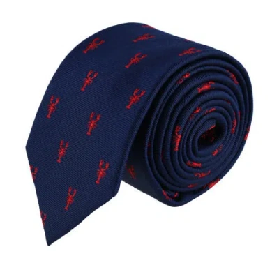 Trafalgar Stonington Lobster Novelty Silk Necktie In Navy