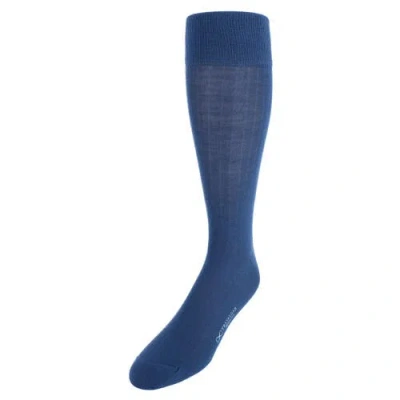 Trafalgar Sutton Fine Merino Wool Solid Color Ribbed Socks In Light Blue