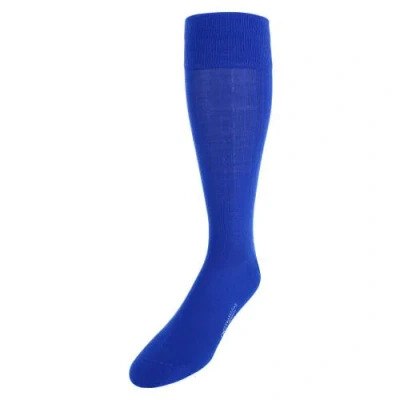 Trafalgar Sutton Fine Merino Wool Solid Colour Ribbed Socks In Royal Blue