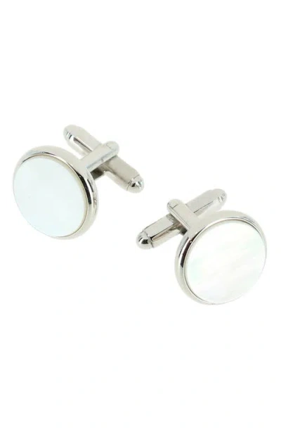 Trafalgar Sutton Mother-of-pearl Cuff Links In Silver