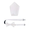 Trafalgar Sutton Solid Color Silk Bowtie And Pocket Square Combo In Ivory