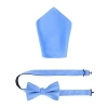 Trafalgar Sutton Solid Color Silk Bowtie And Pocket Square Combo In Light Blue
