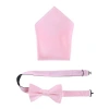 Trafalgar Sutton Solid Color Silk Bowtie And Pocket Square Combo In Pink