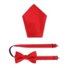 Trafalgar Sutton Solid Color Silk Bowtie And Pocket Square Combo In Red