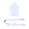 Trafalgar Sutton Solid Color Silk Bowtie And Pocket Square Combo In White