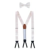 Trafalgar Sutton Solid Color Silk Brace And Bow Tie Combo In Ivory