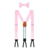 Trafalgar Sutton Solid Color Silk Brace And Bow Tie Combo In Pink