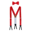 Trafalgar Sutton Solid Color Silk Brace And Bow Tie Combo In Red