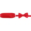 Trafalgar Sutton Solid Color Silk Cummerbund & Bow Tie Bundle In Red