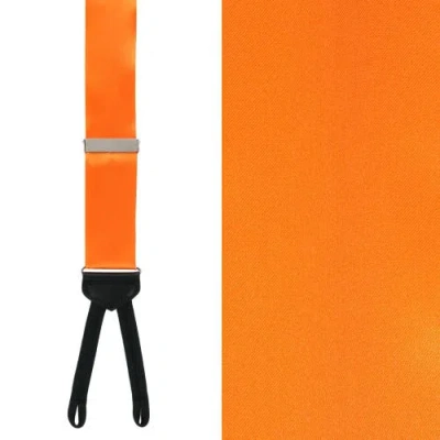 Trafalgar Sutton Solid Color Silk Formal End Suspenders In Pumpkin