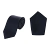 Trafalgar Sutton Solid Color Silk Necktie And Pocket Square Combo In Black