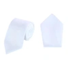 Trafalgar Sutton Solid Color Silk Necktie And Pocket Square Combo In White