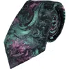 Trafalgar Big And Tall Arcane Storm Silk Novelty Neck Tie In Black