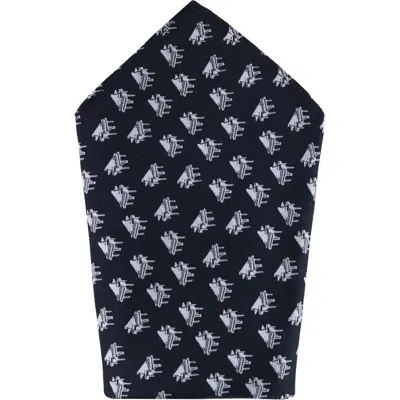 Trafalgar The Chopin Classical Piano Silk Pocket Square In Black