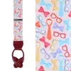 Trafalgar The Fashionisto Tie And Glasses Linen Button Suspenders In Silver