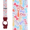 Trafalgar The Fashionisto Tie And Glasses Linen Button Suspenders In Multiple Colors