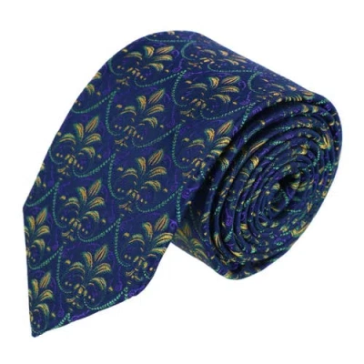 Trafalgar The French Quarter Fleur Dis Lis Silk Novelty Necktie In Blue