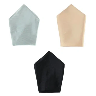 Trafalgar The Gatsby 12 Inch Solid Silk Pocket Square Trio In Multi